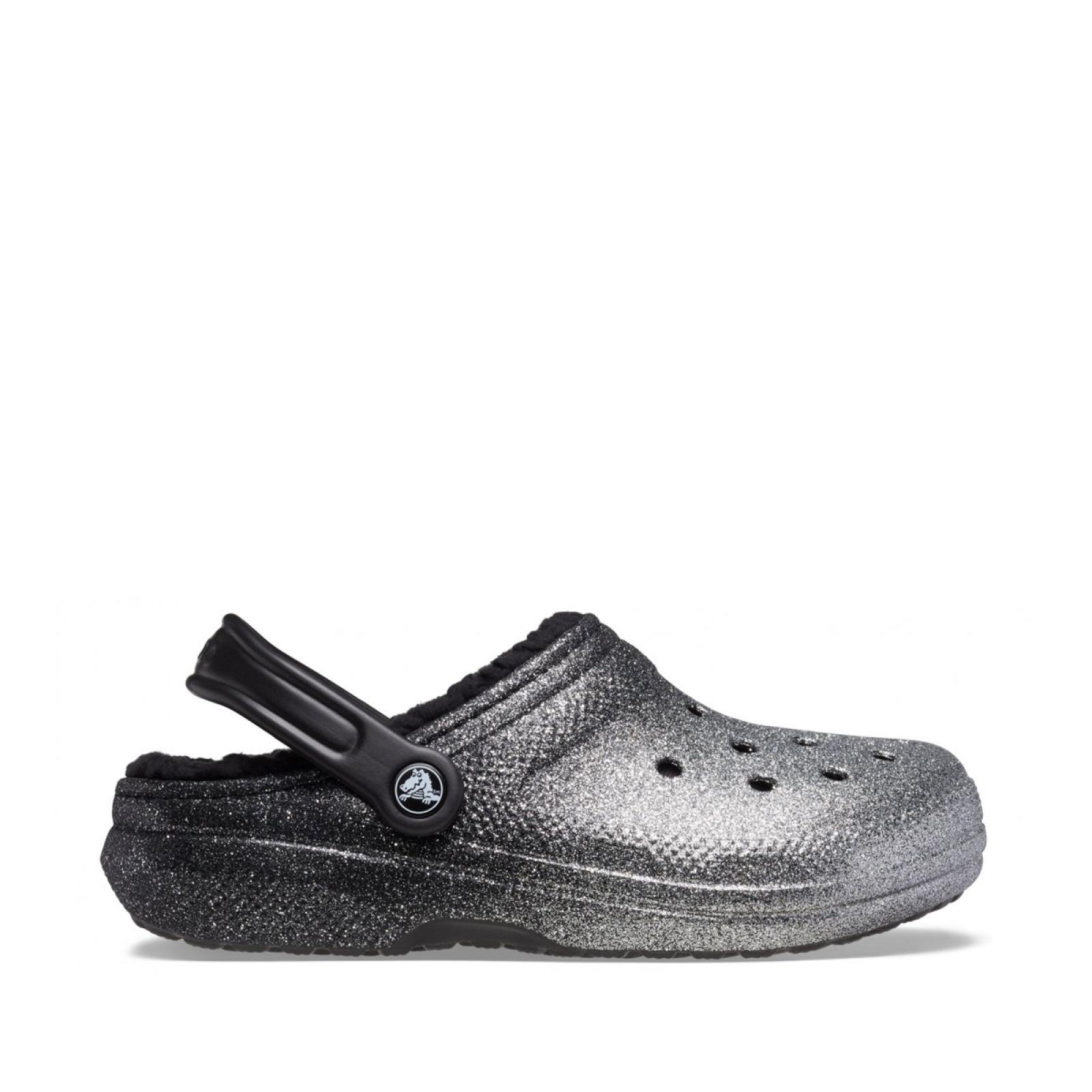Crocs Classic Glitter Lined Clog W Black Silver - 1